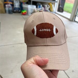 Kids Tan Baseball Cap with Football Design